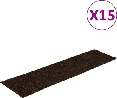 Zdjęcie produktu dla vidaXL Maty na stopnie samoprzylepne 15 szt. 76x20 cm brązowe prostokątne