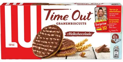 Produktbild von Time Out Granenbiscuits Schokolade 171g – Knusprige Getreidekekse mit Schokoladenfüllung