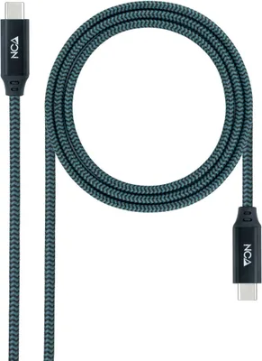 Image de Câble nano USB 3.2 Gen2x2 20Gbps 5A/100W 4K/60Hz USB-C/M-USB-C/M, gris/noir, 0,5 m