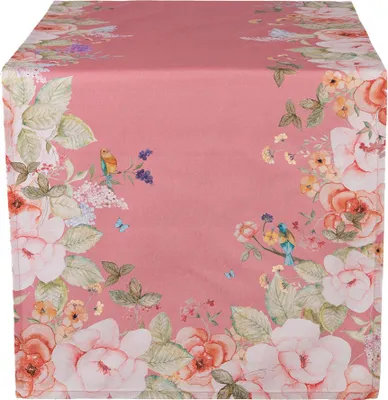 Obrázek produktu pro Běžec na stůl Clayre & Eef 50x140 cm růžové bavlněné květy