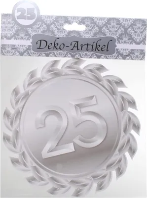 Produktbild von Udo Schmidt Dekoschild 25 Silber Pappe Medaille 25. Geburtstag Jubiläum Deko Party