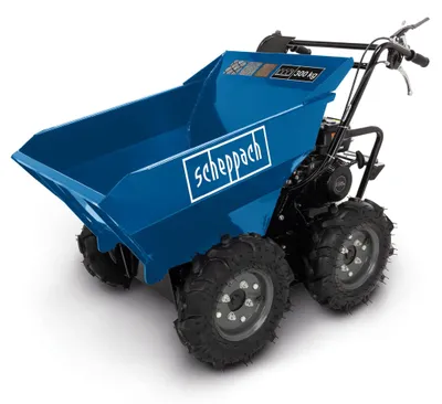 Zdjęcie produktu dla Wozidło benzynowe Scheppach DP3000 | 300 kg udźwigu | 5,6 KM | 3 biegi do przodu / 1 do tyłu | napęd na wszystkie koła | wywrotka mini taczka mini gąsienica