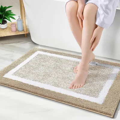 Produktbild von Mikrofaser-Badematte 40 x 60 cm, extra weich, saugfähig, schnelltrocknend – Beige
