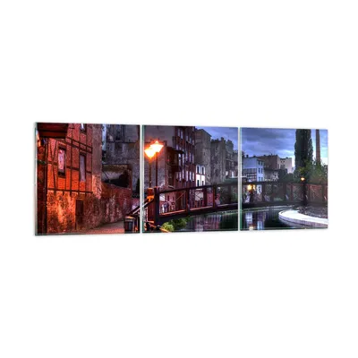 Produktbild von Bilder auf glas - Architektur Altstadt Stadt Fluss - 150x50cm - Glasbilder - Wandbilder - Kunstdruck - zum Aufhängen bereit - Wanddekoration aus Glas - Glas Bilder - Wandbild auf Glas - GCA150x50-0500