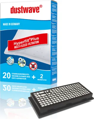 Produktbild von 20 Staubbeutel + HEPA-Filter (808) passend für Miele - S858 Bodenstaubsauger - dustwave® Markenstaubbeutel  Germany