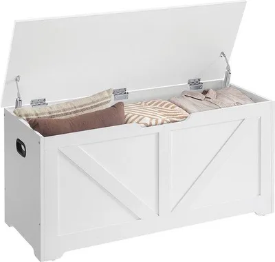Immagine prodotto di Panca porta scarpe Rootz con seduta - Organizer per l'ingresso - Panca contenitore - Truciolato - 40 cm x 100 cm x 46 cm - Bianco opaco - Portata 136 kg - 19,5 kg - Facile da montare