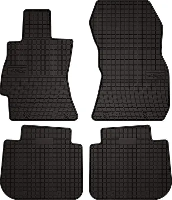Produktbild von Gummifußmatten passend für Subaru Outback III (Kombi, Limousine, Bj. 2003-2009) –  schwarz, passgenau, mit Befestigungen set 4 Stk. - Gummi-Automatten