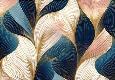 Produktbild von Fototapete Art Deco Abstrakt Gold - 350x250 cm - Vliestapete Wohnzimmer Schlafzimmer - Vlies Fototapete Blau - 15913VX7