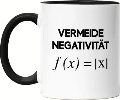Produktbild von Vermeide Negativität Tasse Schwarz Lustige Geschenkidee Mathematiker Physiker Formeln Studium