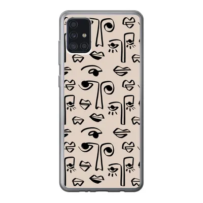 Produktbild von MuchoWow® Handyhülle Schutzhülle Hülle für Samsung Galaxy A52 5G Muster - Lippen - Strichzeichnungen Silikon Softcase Handy Hülle - Umschlag