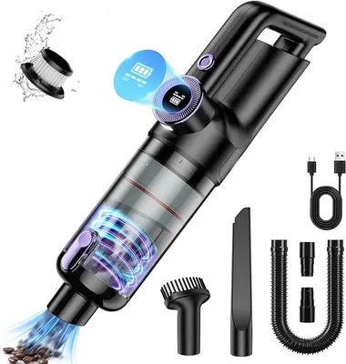 Produktbild von Handstaubsauger,High Power Kleiner Staubsauger,120W Autostaubsauger,Zwei Stufen der Saugleistung, Nass/Trocken Funktion Office Reinigung und Tierhaare
