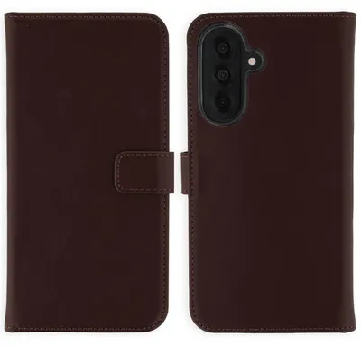 Productafbeelding van Selencia Echt Leren Bookcase voor de Samsung Galaxy A37 (5G) - Donkerbruin