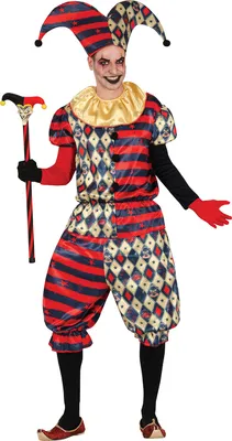Immagine prodotto di Clown Costume di Halloween Divertimento da buffone Circo Fantasia colorata, Taglia: 48 - 50 (M) Colore: Nero