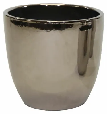 Produktbild von Mega Collections Blumentopf Emperor - rund - silber - D29 x 30 cm