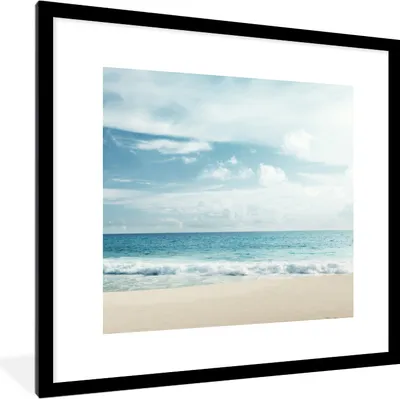 Produktbild von MuchoWow® Gerahmtes Poster Strand - Meer - Sommer 40x40 cm - Poster mit Schwarzem Bilderrahmen Wandposter Rahmen Foto Bilder - Poster - Plakat im Rahmen