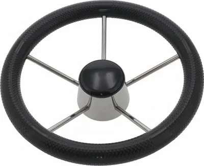 Produktbild von Edelstahl Lenkrad Boote Steuerrad 310 mm schwarz PolyurethanKunststoff