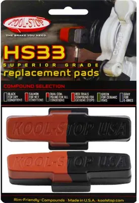 Obrázek produktu pro Brzdová destička Kool-Stop R9 dual pro Magura HS33 pro hliníkové ráfky, černá/lososová