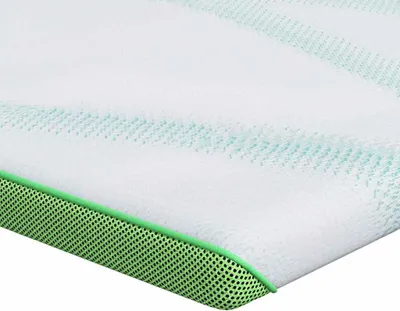Image de Surmatelas Blanc et vert 90 x 190 cm Tissu Jacquard