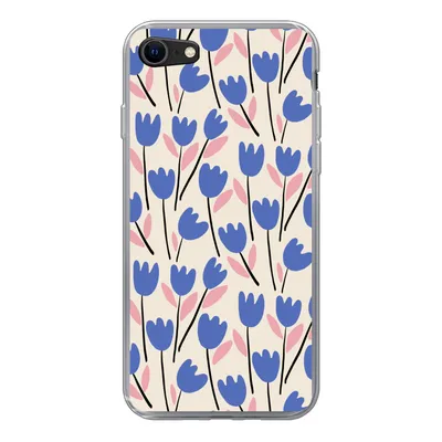 Produktbild von MuchoWow® Handyhülle Schutzhülle Hülle für iPhone SE 2022 Blume - Muster - Tulpe Silikon Softcase Handy Hülle - Schutzhülle