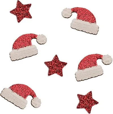 Produktbild von Streudeko Weihnachtsmützen und Sterne 10g