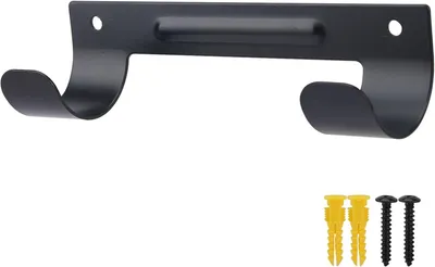 Productafbeelding van Strijkplank Hanger - Wandmontage Houder - Ruimte Besparen - Sterk Draagvermogen - 15 cm - Zwart