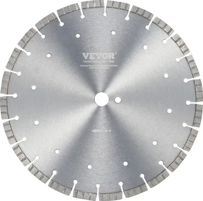 Produktbild von VEVOR Diamantsägeblatt, 14 Zoll/350 mm Betonsägeblatt 0,47 Zoll/12 mm gewellte Zähne, Diamantsegmentsägeblatt, universeller Mittellochdurchmesser 1 Zoll/25,4 mm, für Beton, Zementplatten,
