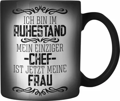 Produktbild von Trendation - Lustige Farbwechsel Zauber-Tasse Rentner Geschenk Ruhestand Abschied Abschiedsgeschenk Rente Pension Pensionierung Mann Männer (Schwarz)