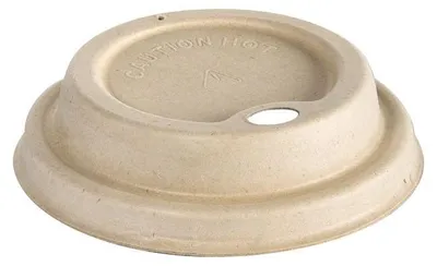 Produktbild von Bagasse Coffee to Go Deckel für alle Becher 18/24 cl  Braun Bagasse | Packung (50 Stück)