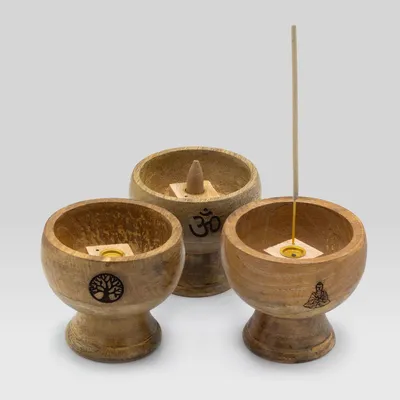 Productafbeelding van Grote rituele wierookhouder 11x10 cm - Om