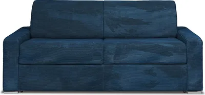 Produktbild von 4-Sitzer-Express-Schlafsofa in blauem Cord - Liegefläche 160 cm - Matratze 14 cm - CALITO