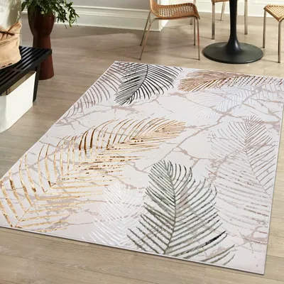 Zdjęcie produktu dla Dywan 200 x 300 cm beżowo-kremowy ze złotem / NA37E Abstract