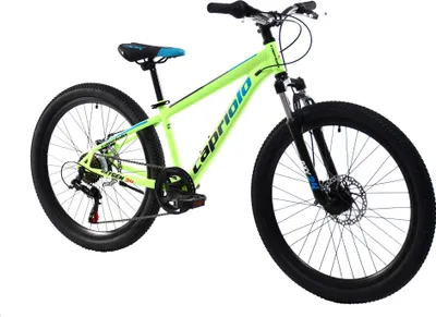 Produktbild von breluxx® 24 Zoll Mountainbike Capriolo Oxygen 2D FS, Shimano 18G - neon grün, inkl. Schutzbleche