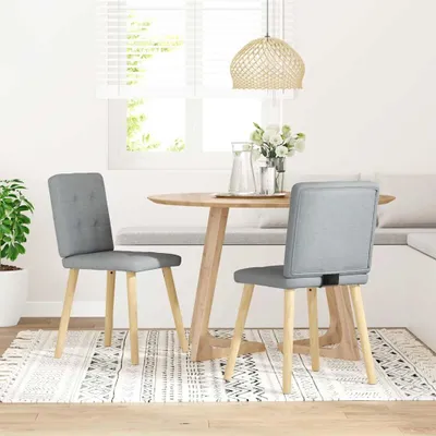Produktbild von vidaXL Esszimmerstühle 2 Stk. Hellgrau Stoff