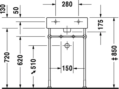 Produktbild von Duravit Duravit Waschtisch VERO m ÜL HLB 500x470mm 1 HL we WG