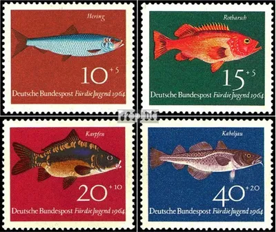 Produktbild von Briefmarken BRD (BR.Deutschland) 1964 Mi 412-415 (kompl.Ausgabe) postfrisch Jugend: Fische
