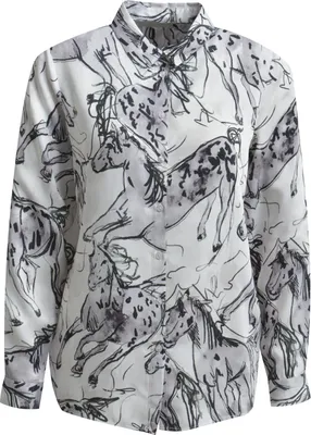 Zdjęcie produktu dla Milano Italy BLUZA KOSZULOWA 1/1 SLE GREY PRINT SZARA 40