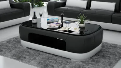 Zdjęcie produktu dla Szklany stolik kawowy z zabezpieczeniem przed dziećmi Stolik Sofa Stoliki designerskie Tapicerowane 120x70cm