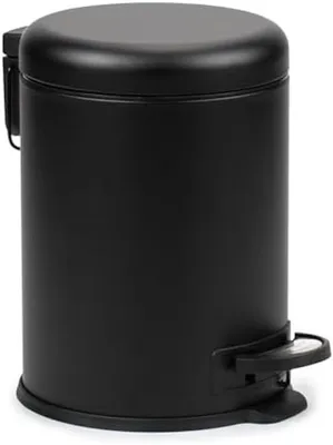 Productafbeelding van PromoHome® RVS pedaalemmer, 5 liter – Zwarte afvalemmer met soft-close sluiting