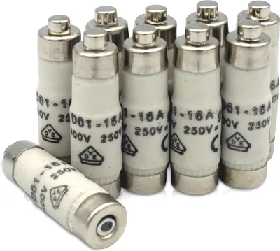 Produktbild von 10er Pack Sicherungen Neozed D01 E14 16A grau