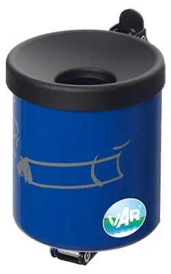 Produktbild von Robuster Ascher zur Wandmontage | 0,6 Liter, HxBxT 10x9x9cm | Stahl | Blau