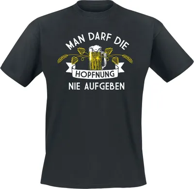 Produktbild von Alkohol & Party T-Shirt Herren Man darf die Hopfnung nie aufgeben schwarz L