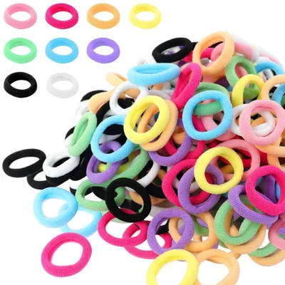 Image de 200 pièces d'élastiques à cheveux Femmes Multicolore pour fille Homme Femme