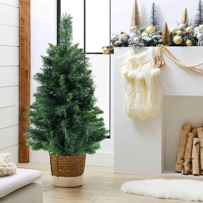 Produktbild von Salcar Weihnachtsbaum Künstlich Tannenbaum 90 cm Klein Tisch Weihnachtsdeko