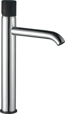 Produktbild von BADLAND Waschtischarmatur Wasserhahn Hoch PEROS Mischbatterie für Badezimmer in Chrom-Schwarz + Click-Clack