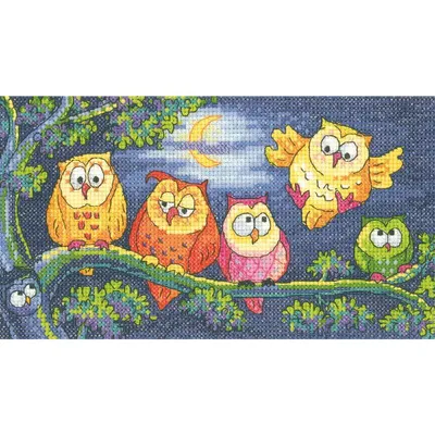 Produktbild von Heritage Kreuzstich Set Aida "Ein Eulenschrei (A)", Zählmuster, BFHO1296-A, 20x11cm