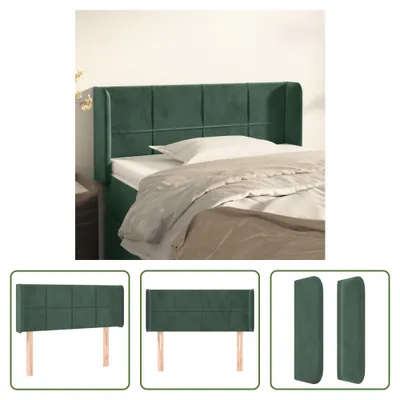 Produktbild von The Living Store Kopfteil mit Ohren Dunkelgrün 93x16x78/88 cm Samt
