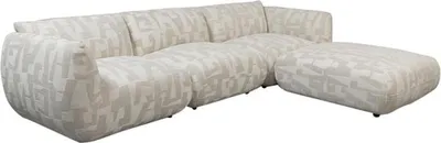 Produktbild von Ecksofa Amsterdam als 4-Sitzer - Longchair rechts - Cremeweiß