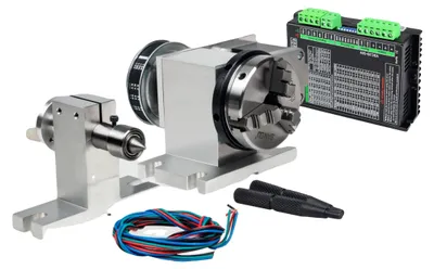 Productafbeelding van Rotatieas, hoogwaardige spaninrichting, Nema 17 stappenmotor, K11-65mm 3-klauwspantje en aandrijving