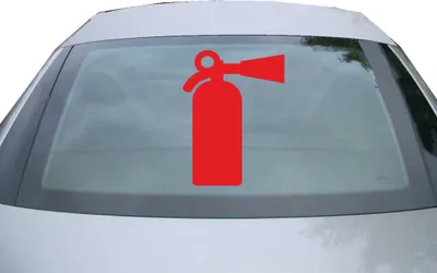 Produktbild von Indigos UG - Aufkleber Heckscheibe & Motorklappe DE2867 - rot - 600x450 mm - Feürlöscher - Fisch - Auto Scheiben Fenster Heckklappe Tuning Racing JDM - Die cut
