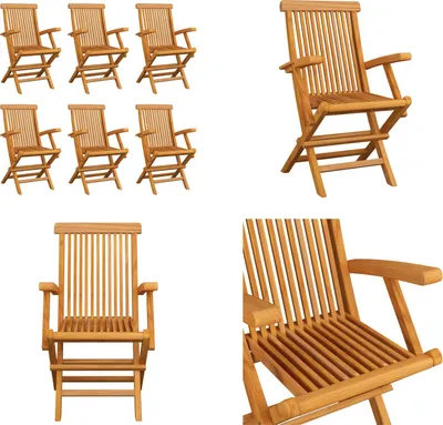 Obrázek produktu pro vidaXL Skládací zahradní židle 6 ks. Masivní dřevo teak - Zahradní židle - Zahradní židle - Zahradní židle dřevěná - Zahradní židle z masivu